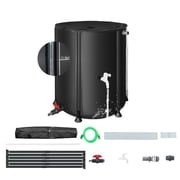53 Gallon Rain Barrel Water Catcher with Filter & 2 Spigots, Overflow Kit Included, Portable Tank for Rainwater Harvesting from Gutters, Garden & Outdoor