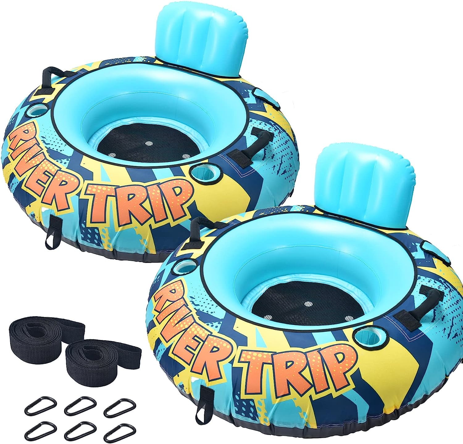 53" Heavy Duty River Tube with Premium Canvas Cover 2 Pack