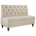 thumbnail image 1 of 53 Inches Button Tufted Fabric Storage Bench with Turned Legs Beige - Saltoro Sherpi, 1 of 5