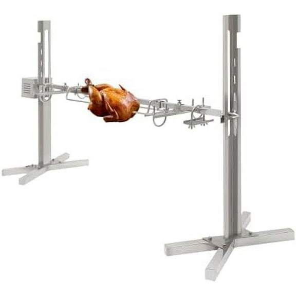 53" Large Spit Roaster Rotisserie,25W Stainless Steel Roast Electric BBQ Grill Kit, Universal Spit Roaster Stand for Outdoor Picnic Roasting Pig Hog Lamb Chicken$$Garden &