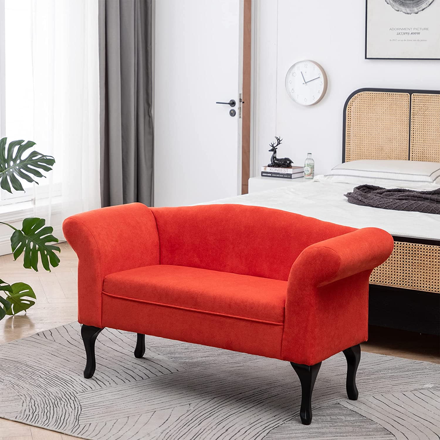 53"Loveseat Sofa, 2Seat Mid Century Sofa chair, Upholstered Linen