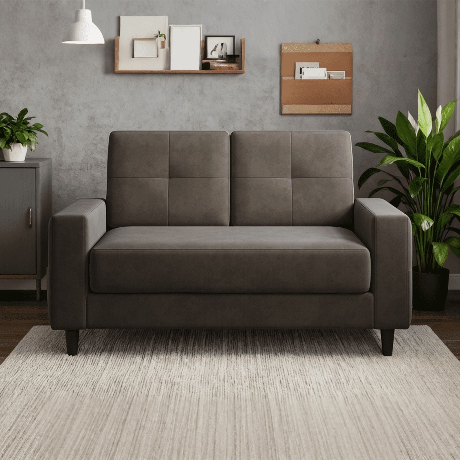 53" Loveseat Sofa, Small Couches 2 Seater Couch for Living Room Comfy Modern Sofa for Bedroom Apartment Office, Brown