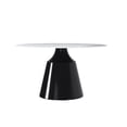 thumbnail image 1 of 53" Marble Round Dining Table, Sintered Stone Round Dining Table with Stainless Steel Cone Base, Sturdy Dining Table for Kitchen Dining Room for 4-6 people, 1 of 8