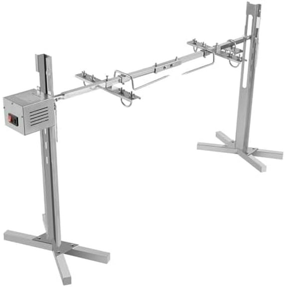 53"" Outdoor Electric Rotisserie Grill Kit, 88LBS Pig Spit Rotisserie Grill, 25W Rotatable Motor BBQ Rotisserie Kit, Height Adjustable Spit Roaster Stand for Roasting Pig Lamb$$Garden & Patio