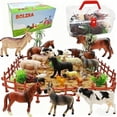 thumbnail image 1 of 53 PCS Realistic Farm Animal Figurines, Plastic Farm Toy Set with Fences & Building Blocks, Educational Playset for Toddlers & Kids, 1 of 6