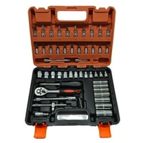 53 Pieces 1/4 inch Drive Socket Ratchet Wrench Tool Set,with Bit Socket Set Metric and Extension Bar For Automotive Repair And Home Use