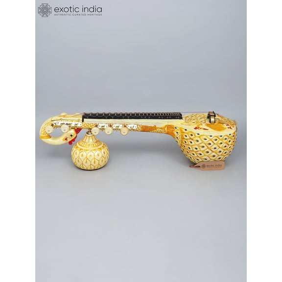 53'' Premium Peacock Design Wooden Veena | Ethnic Musical Instrument