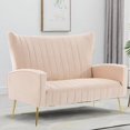 thumbnail image 1 of 53"Velvet Loveseat Sofa with Golden Metal Legs, Upholstered Sofa Couch 2 Seat Sofa with Thick Seat & Wingback,Loveseat for Small Spaces,Living Room,Bedroom, 1 of 7