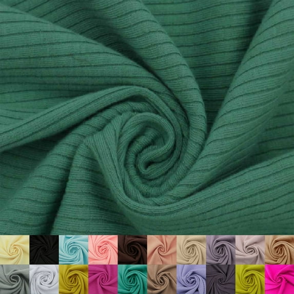 53" Width Polyester Rayon Spandex 4X2 Rib Knit Fabric by the Yard
