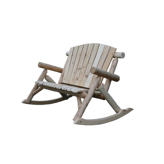 HomeRoots 370287 53 x 42 x 40 in. Wood Rocking Loveseat, Natural