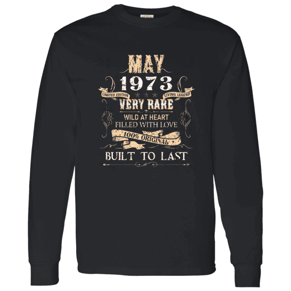 53 Years Old 53Rd Birthday Legend Vintage May 1973 Bday Long Sleeve Shirt