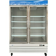 53 in. Two Swing Self-Closing Glass Door Commercial Upright Reach-In Freezer in Stainless Steel 45 Cu. ft.