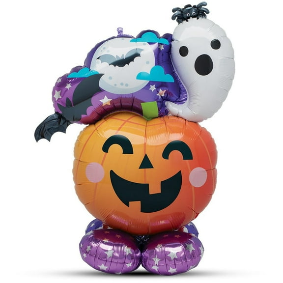 Anagram 53 inch Fun & Spooky Ghost & Pumpkin Airloonz Foil Mylar Balloon - Multicolor