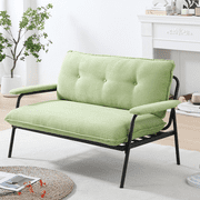 53-inch Minimalist-Style Double-Seater Upholstered Sofa, with Tufted Design, Green