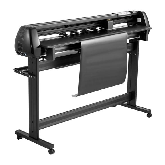 53 inch Vinyl Cutter Machine, Dual Blades, Adjustable Force, LED Display - Vinyl Plotter Cutter Bundle with Sticker Sheets & SignMaster Software