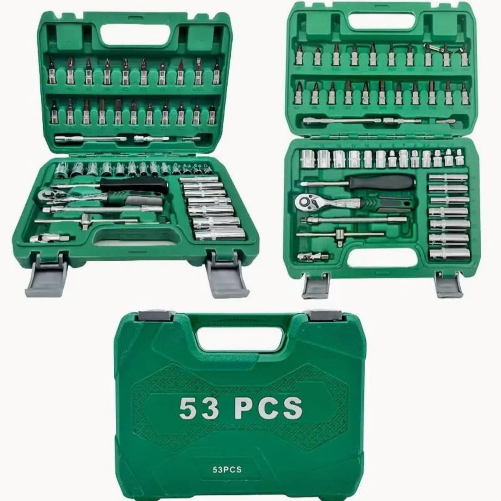 53 piece 53-Piece Ratchet Socket Wrench Set: Automotive Repair Tool Kit ...