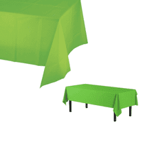 53 in x 108 in Plastic Rectangle Table Cover, Durable, Water Resistant, Disposable for Indoor, Outdoor Events, Banquets, Weddings, Easy Cleanup, Stylish Protection, Green
