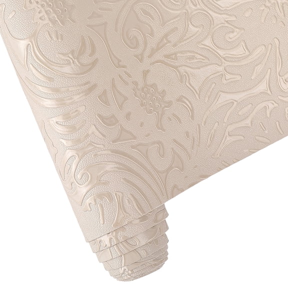 53 x 11.8 Inch Retro Embossed Leather Sheet for Crafts Beige PU Leather Rolls Large Vintage Floral Textured Sewing Upholstery Fabric for Earrings Handbags DIY Making Accessories DIY