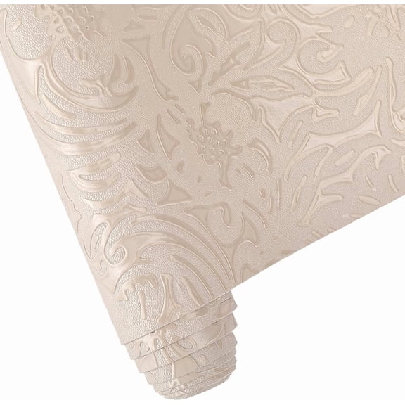 53 x 11.8 Inch Retro Embossed Leather Sheet for Crafts Beige PU Leather Rolls Large Vintage Floral Textured Sewing Upholstery Fabric for Earrings Handbags DIY Making Accessories for DIY