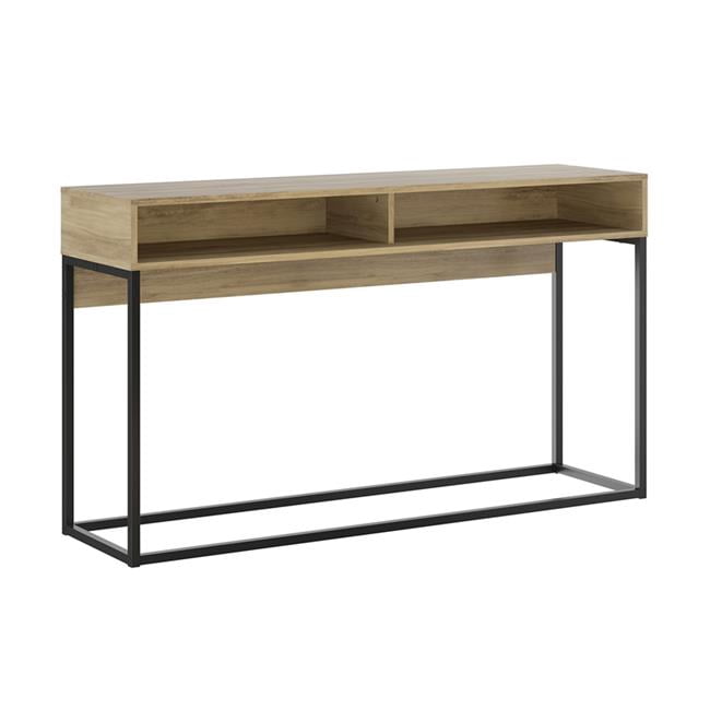 53 x 14 x 30 in. Noa Console Table in Oak Melamine with Black Painted ...