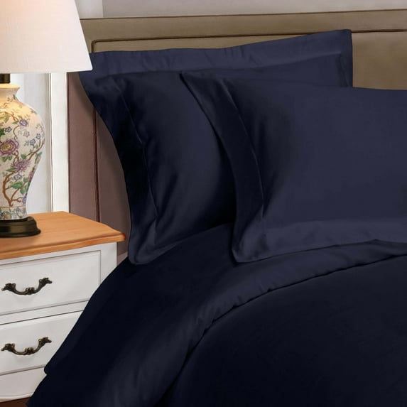 Superior Egyptian Cotton 530 Thread Count Duvet Cover Set, King/California King, Navy Blue
