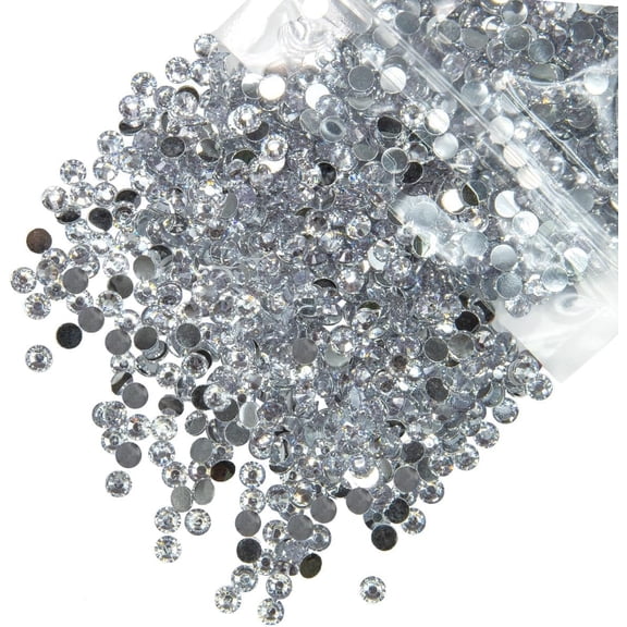 5300PCS 3mm Silver Clear Resin Rhinestones for Crafting SS10 Flatback Crystal White Stones Bulk Non-Hotfix Diamonds Crystals Gems for Nails Face Eyes Makeup Tumblers Bottles DIY Crafts Clothes