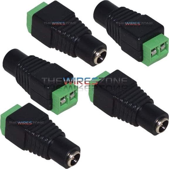 530109 CCTV BNC Connector w/ Male to Female DC Screw for Security Cameras (5/pk)