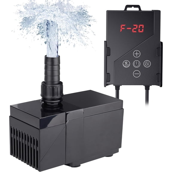 530GPH Aquarium Water Pump with Intelligent Controller, DC 24V Quiet Powerhead, Return Pump for Fish Tanks, Aquariums, Ponds, Fountains, Sump, Hydroponics (20W, 10ft)