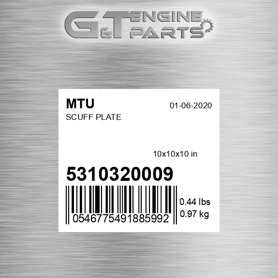 5310320009 SCUFF PLATE fits MTU (New OEM)