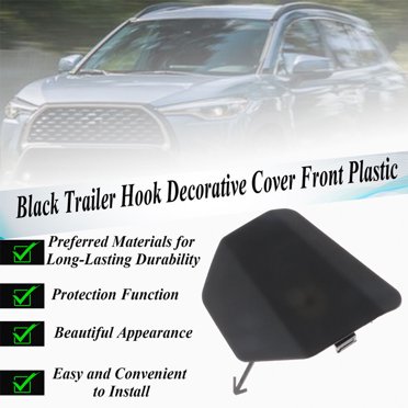 Soillar Front Bumper Tow Hook Cover Caps – Black – For Toyota RAV4 Left+Right Pair