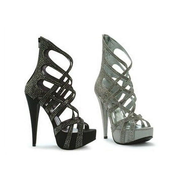 532-JULIA, 5" Rhinestone Metallic Bootie