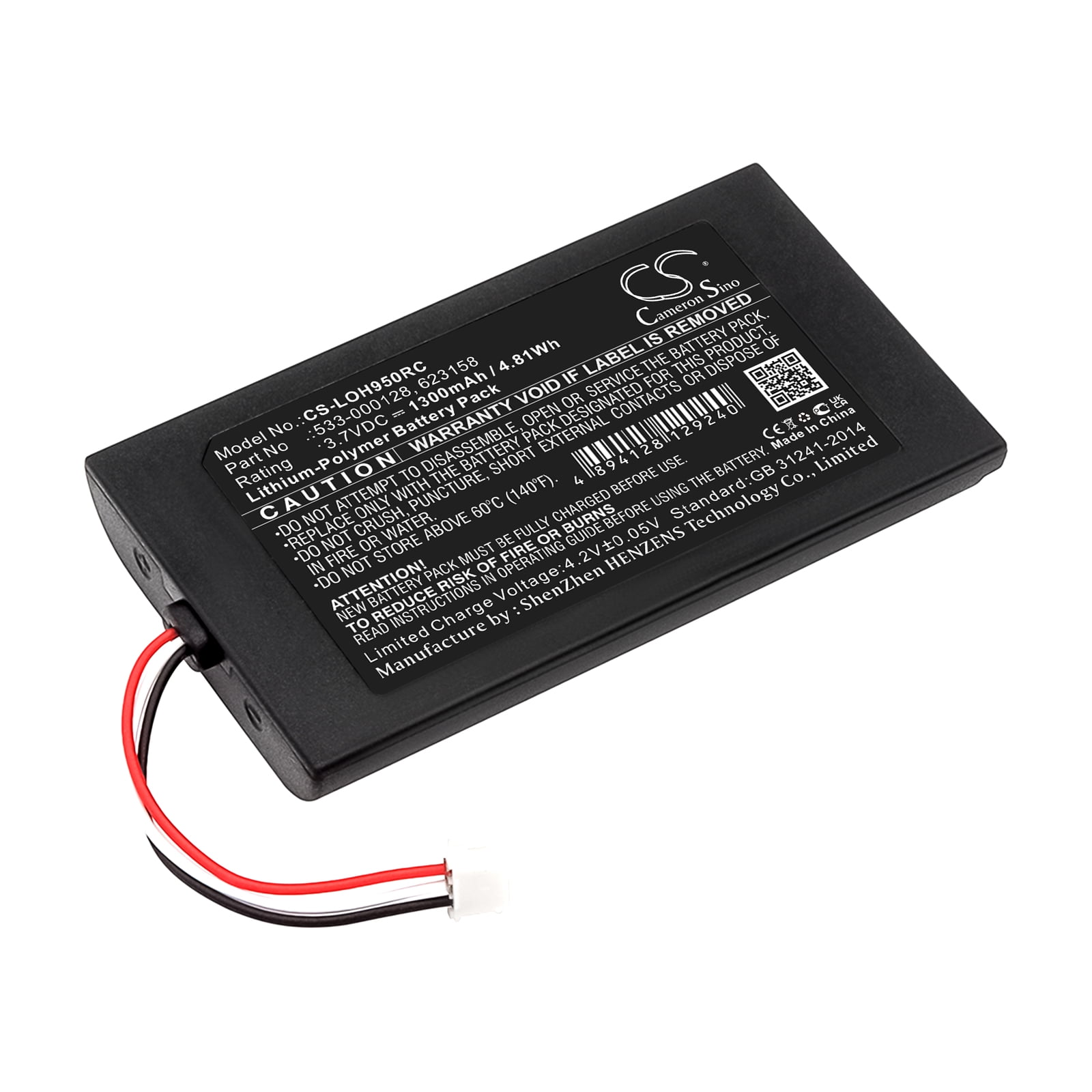 Cameron Sino Accu voor Logitech 915-000257, 915-000260, Elite, Harmony 950 PN:Logitech 533-000128, 623158 1300mAh / 4.81Wh