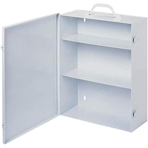 534-43 White Cold Rolled Steel 9FX Industrial Empty First Aid Cabinet, 15" Width x 16-5/32" Height x 5-9/16" Depth, 3 Shelves$$Tools