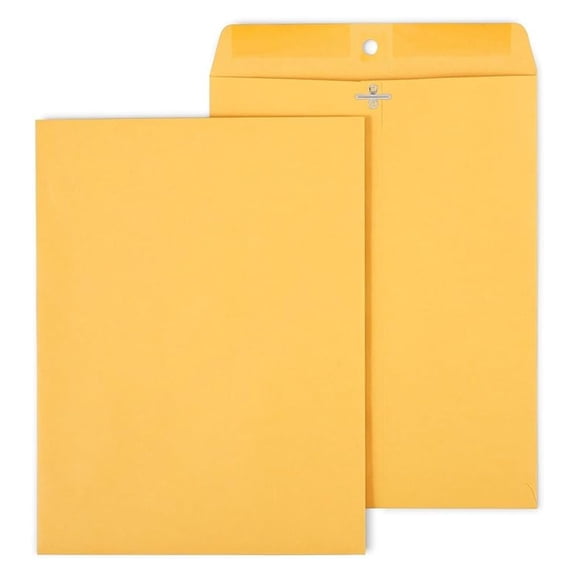 535013 Clasp Envelopes 9-1/2-Inch X 12-1/2-Inch Brown 100/Box (535013/17076)