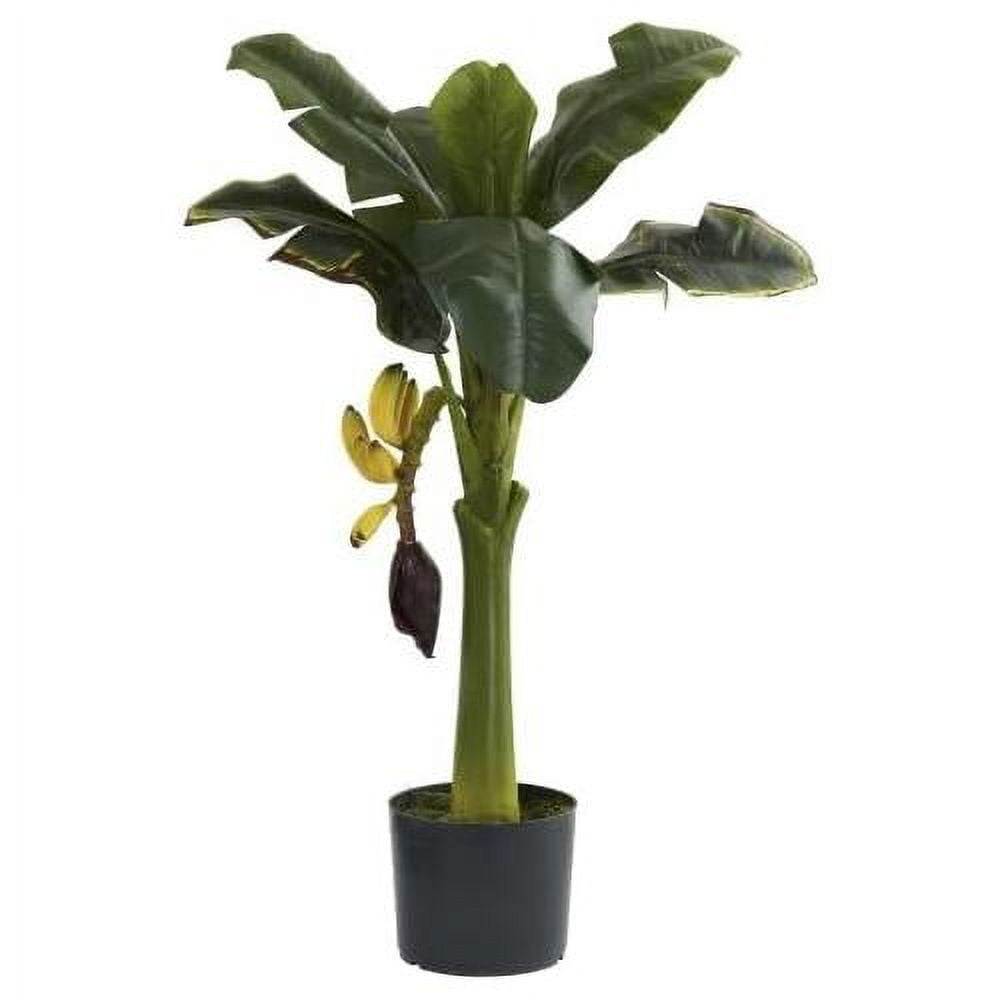 Lush Green 37" Faux Banana Tree in Silk and Plastic Pot