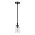 thumbnail image 1 of 53691-FBDT-Craftmade Lighting-Foxwood - One Light Mini Pendant-Flat Black/Dark Teak Finish    -Traditional Installation, 1 of 3