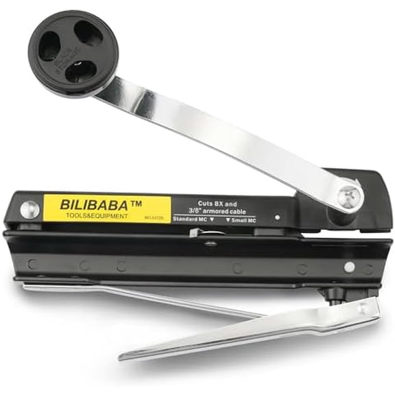 53725 Armored and BX Cable Cutter, Easy-Assembly MC Cable Cutter with Durable Blade 2.0, Cuts 3/16" to 1/2" Armored Cable-BX-AC-MC-Greenfield, With Blades Storage$$