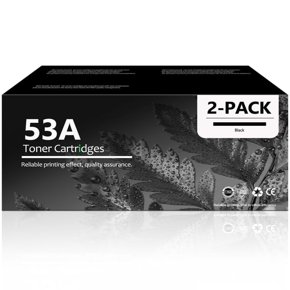 53A Toner Cartridge Compatible for 53A Q7553A Toner Cartridge for P2014 P2014n Printer (2 Pack)