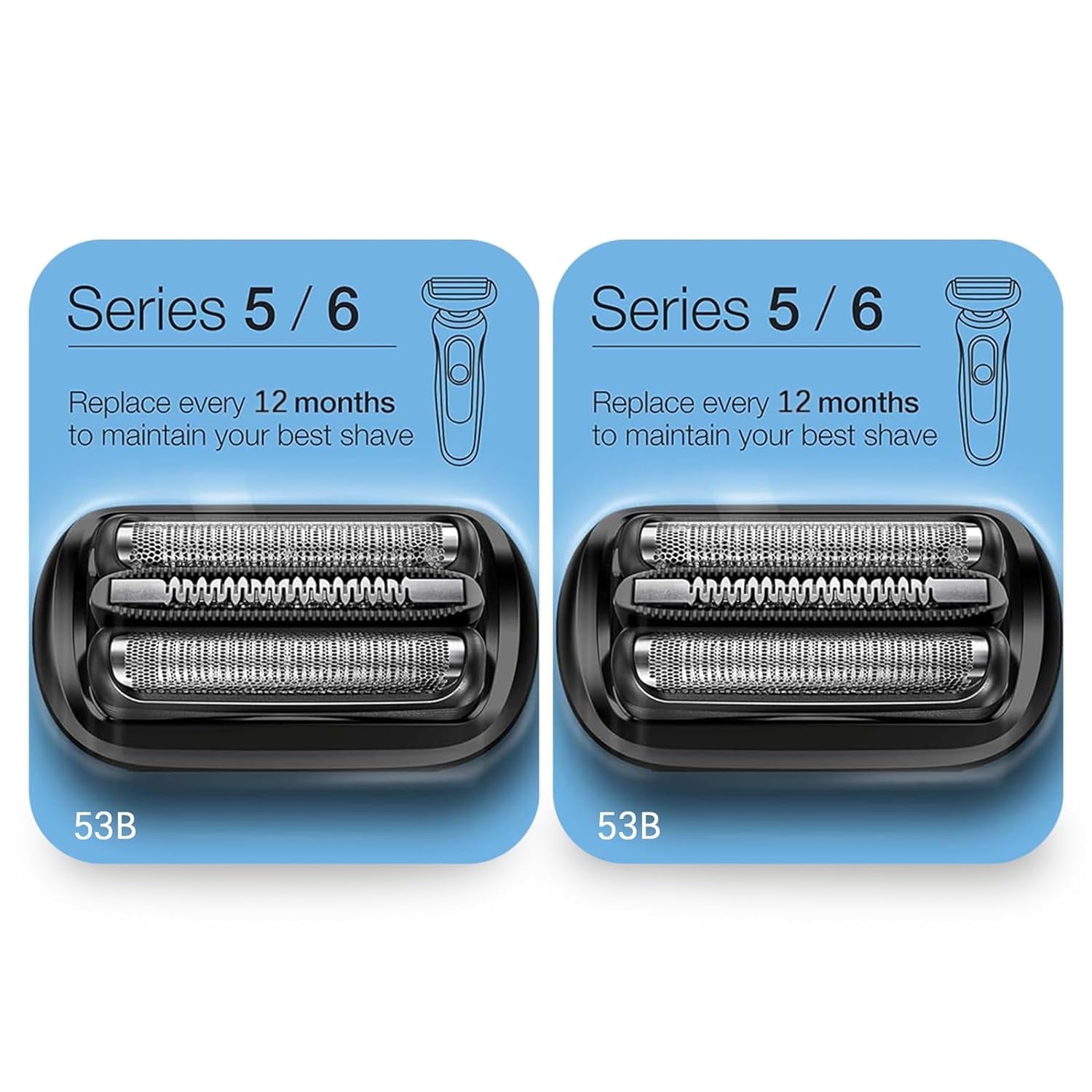 2-Pack 53B Braun Series 5 and 6 Electric Shaver Replacement Heads ...