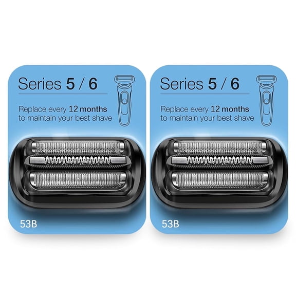 2-Pack 53B Series 5 and 6 Electric Shaver Replacement Heads , Compatible with Razors 5672 5018s, 5020s, 5049cs, 5050cs, 6020s, 6072cc, 6090cc,Black
