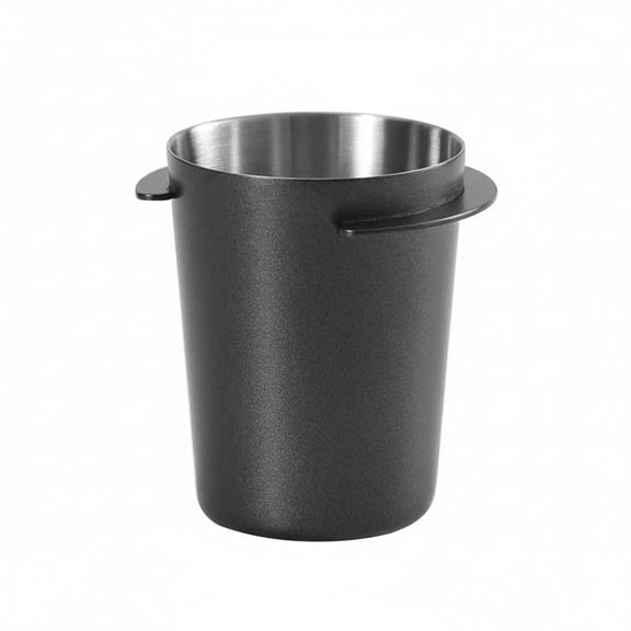 53mm Coffee Dosing Cup Stainless Steel Bar Dosing Powder Feeder Part DIY Coffee Machine Dosing Tool Accessory(53mm black)
