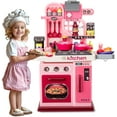 thumbnail image 1 of RUVINCE 53pcs Kids Kitchen Playset Chef's Cooking Stove Play Sink Oven Kitchen Toys with Realistic Lights&Sounds Pretend Play Toys for Toddlers, 1 of 5