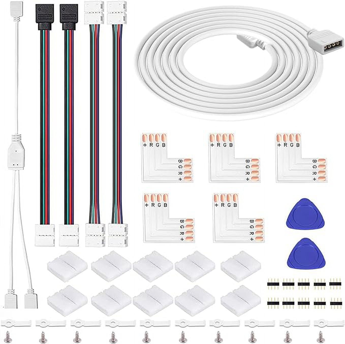 53pcs LED Strip Connector 4 Pin 8mm 3528 2835 RGB Rope Light Connector