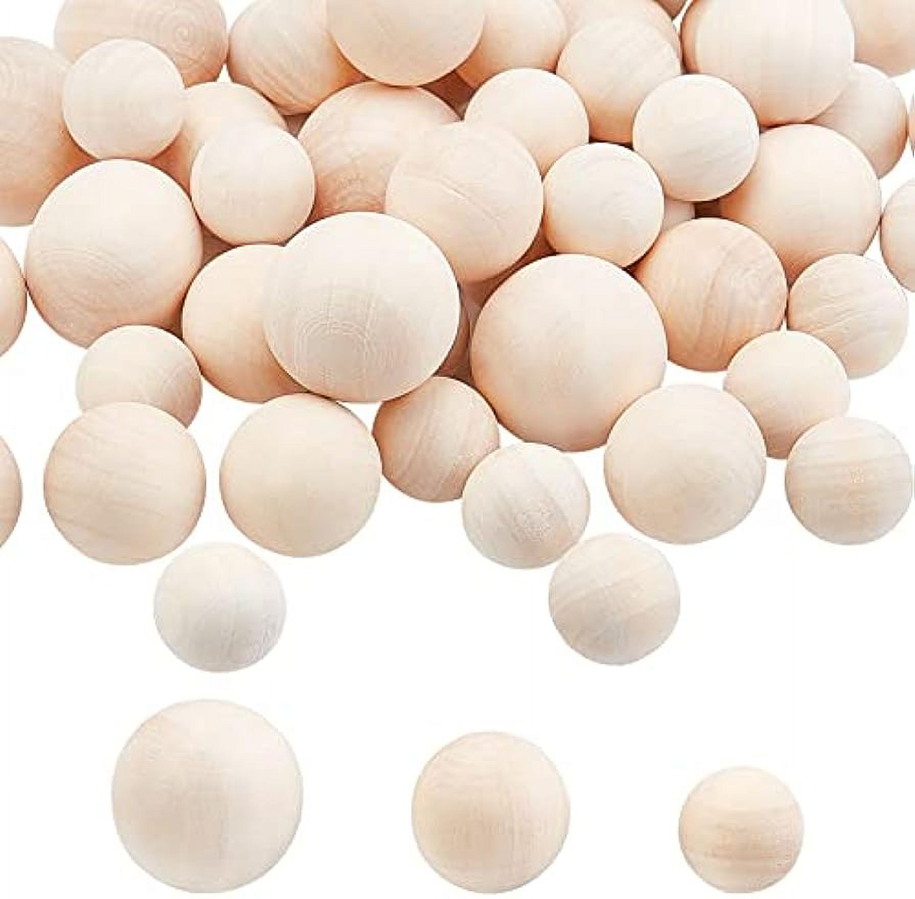 53pcs Wooden Ball 3 Sizes Large Wood Balls Wooden Round Ball Unfinished  Natural Wooden Craft Ball for Christmas DIY Projects Nose Arts Craft  Supplies Decoration 20/25/30mm 