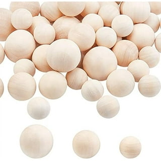 10PCS Wood Ball Round Shape Natural Unfinished Wooden Round Craft Ball  Sanded Smooth Solid Wood Balls 