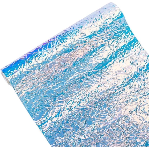 53x11.8 Laser PVC Leather Fabric Glitter Colorful Pleated Sheets Metallic Leather Crafting Sparkle Leather Decoration