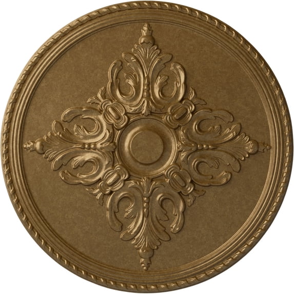 54 1/4"OD x 2 7/8"P Milton Ceiling Medallion (Fits Canopies up to 10 1/2"), Hand-Painted Pale Gold
