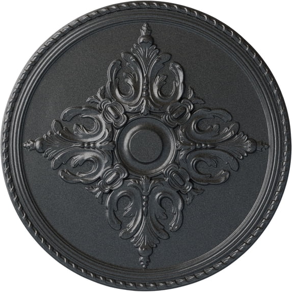 54 1/4"OD x 2 7/8"P Milton Ceiling Medallion (Fits Canopies up to 10 1/2"), Hand-Painted Pewter