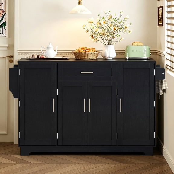 54.3" Kitchen Island Sideboard Buffet Cabinet with Storage with Adjustable Shelves