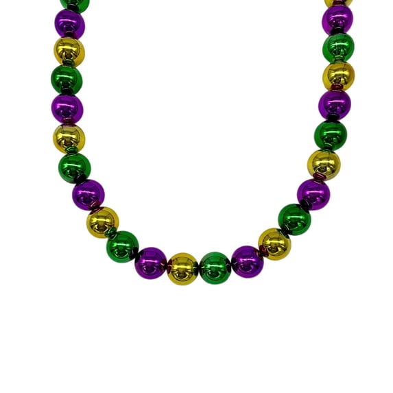54" 30mm Purple, Green and Gold Round Balls Necklace